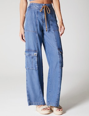 Jeans relaxed palazzo cintura alta Studio F Bulma Safari Mood Repro para mujer