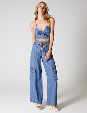 Jeans relaxed palazzo cintura alta Studio F Bulma Safari Mood Repro para mujer