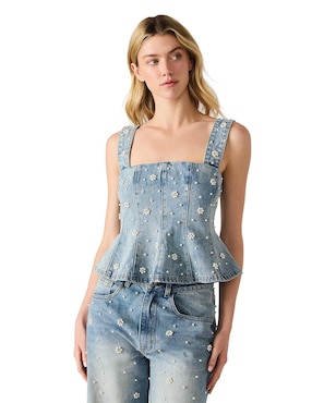 Top Steve Madden cuello halter escote cuadrado tirante ancho