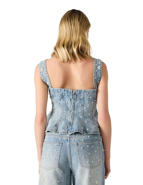Top Steve Madden cuello halter escote cuadrado tirante ancho