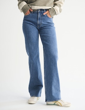 Jeans straight cintura alta Abercrombie & Fitch para mujer