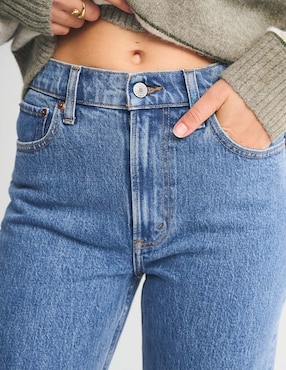 Jeans straight cintura alta Abercrombie & Fitch para mujer