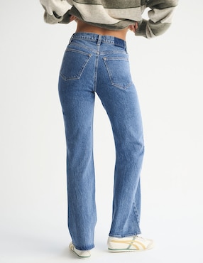 Jeans straight cintura alta Abercrombie & Fitch para mujer