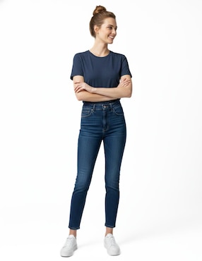 Set playera manga corta Indicum Denim cuello redondo para mujer