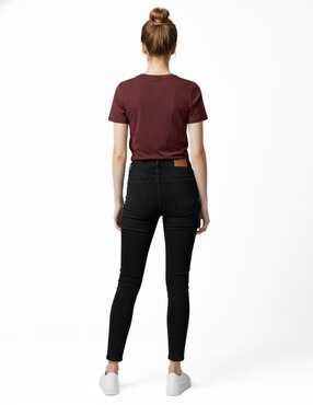 Set playera manga corta Indicum Denim cuello redondo para mujer