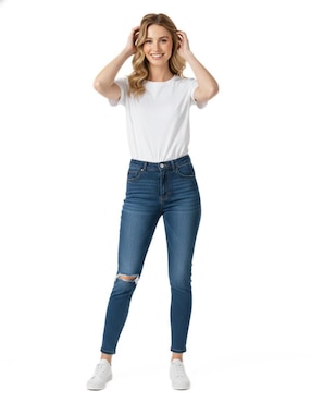 Set playera manga corta Indicum Denim cuello redondo para mujer