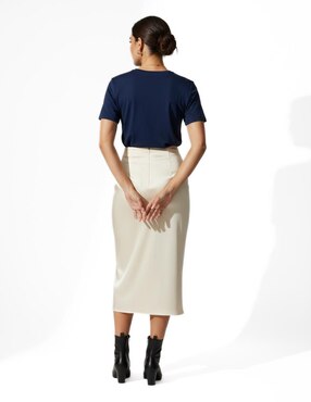 Set playera manga corta Indicum Denim cuello redondo para mujer