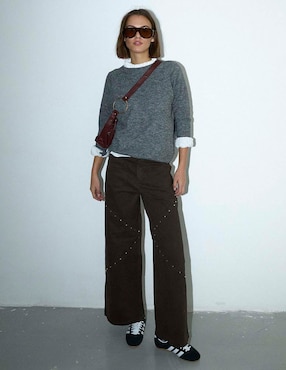 Jeans wide leg cintura Renatta&go para mujer