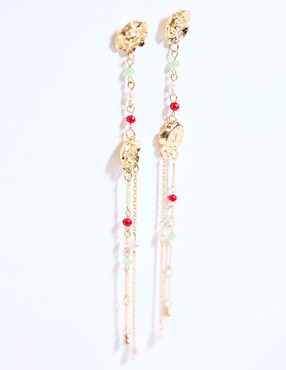 Aretes largos Renatta&Go con acabado brillante