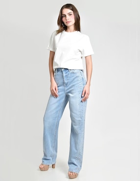 Jeans straight cintura alta Roman Fashion para mujer