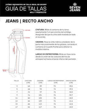 Jeans straight cintura alta Seven Jeans para mujer