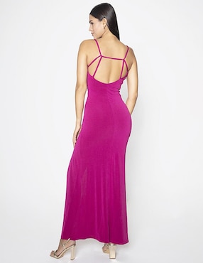 Vestido largo de noche Studio F Crepe Victoria escote V