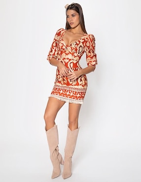 Vestido corto casual Studio F Congo Sunset Frio para mujer