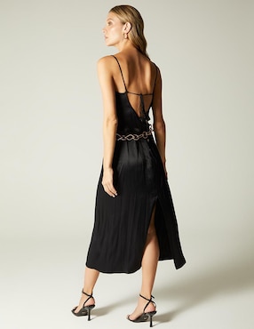 Vestido midi cocktail Studio F Sateen Bucarest para mujer