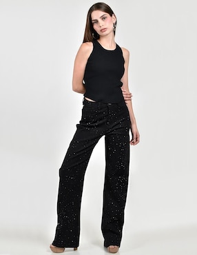 Jeans wide leg cintura alta Roman Fashion para mujer