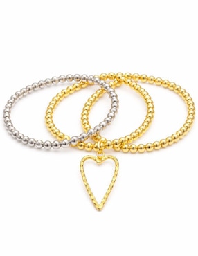 Set de pulsera Yoiko 18 K Romance acabado baño de oro