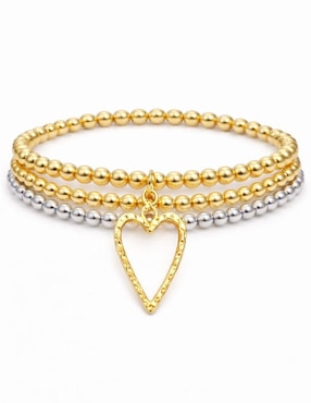Set de pulsera Yoiko 18 K Romance acabado baño de oro