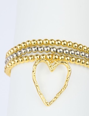 Set de pulsera Yoiko 18 K Romance acabado baño de oro