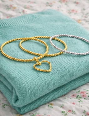 Set de pulsera Yoiko 18 K Romance acabado baño de oro