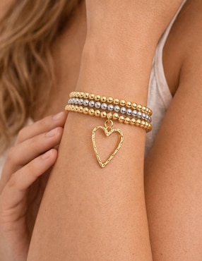 Set de pulsera Yoiko 18 K Romance acabado baño de oro