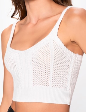 Top Studio F cuello redondo tirante delgado
