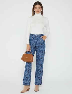 Jeans straight cintura Studio F Denim Barroco para mujer