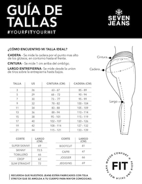 Seven Jeans super skinny corte cintura alta para mujer