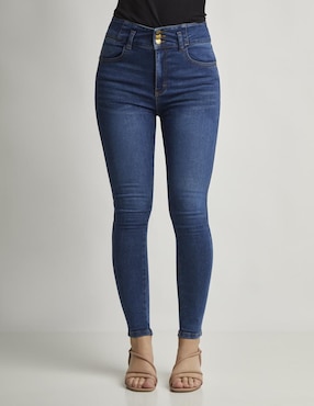 Jeans Skinny Devendi Corte Cintura Alta Para Mujer