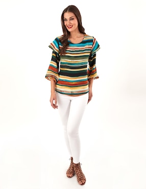 Blusa Beatriz Meade Manga 3/4 Para Mujer