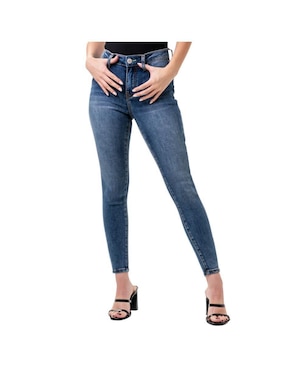 Jeans Skinny Balam Deslavado Corte Cintura Alta Para Mujer