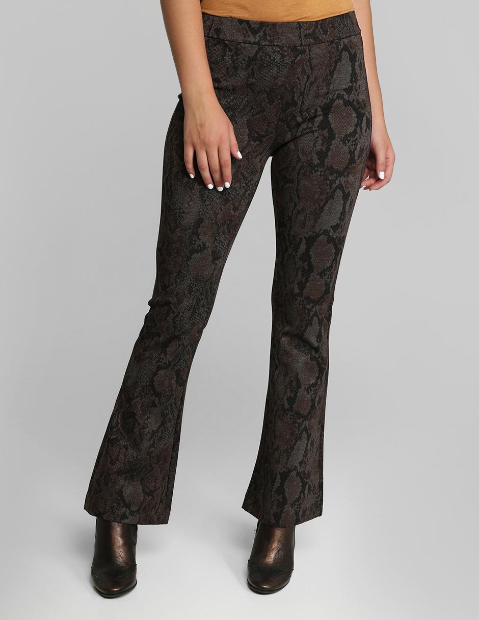 Pantalón Vero Moda corte acampanado café animal print en Liverpool