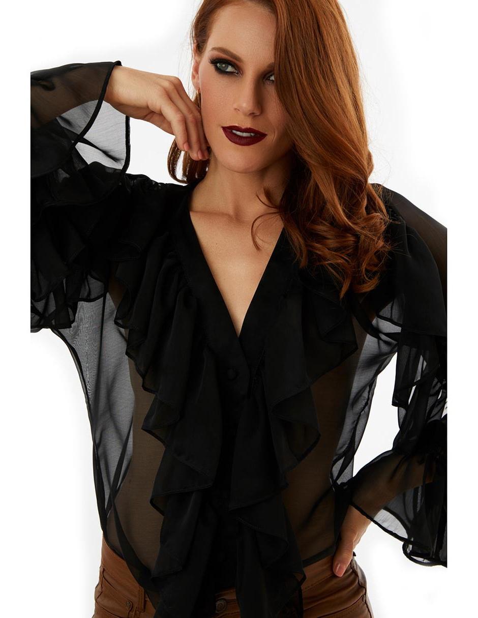 Blusa Beatriz Meade manga larga corte recto