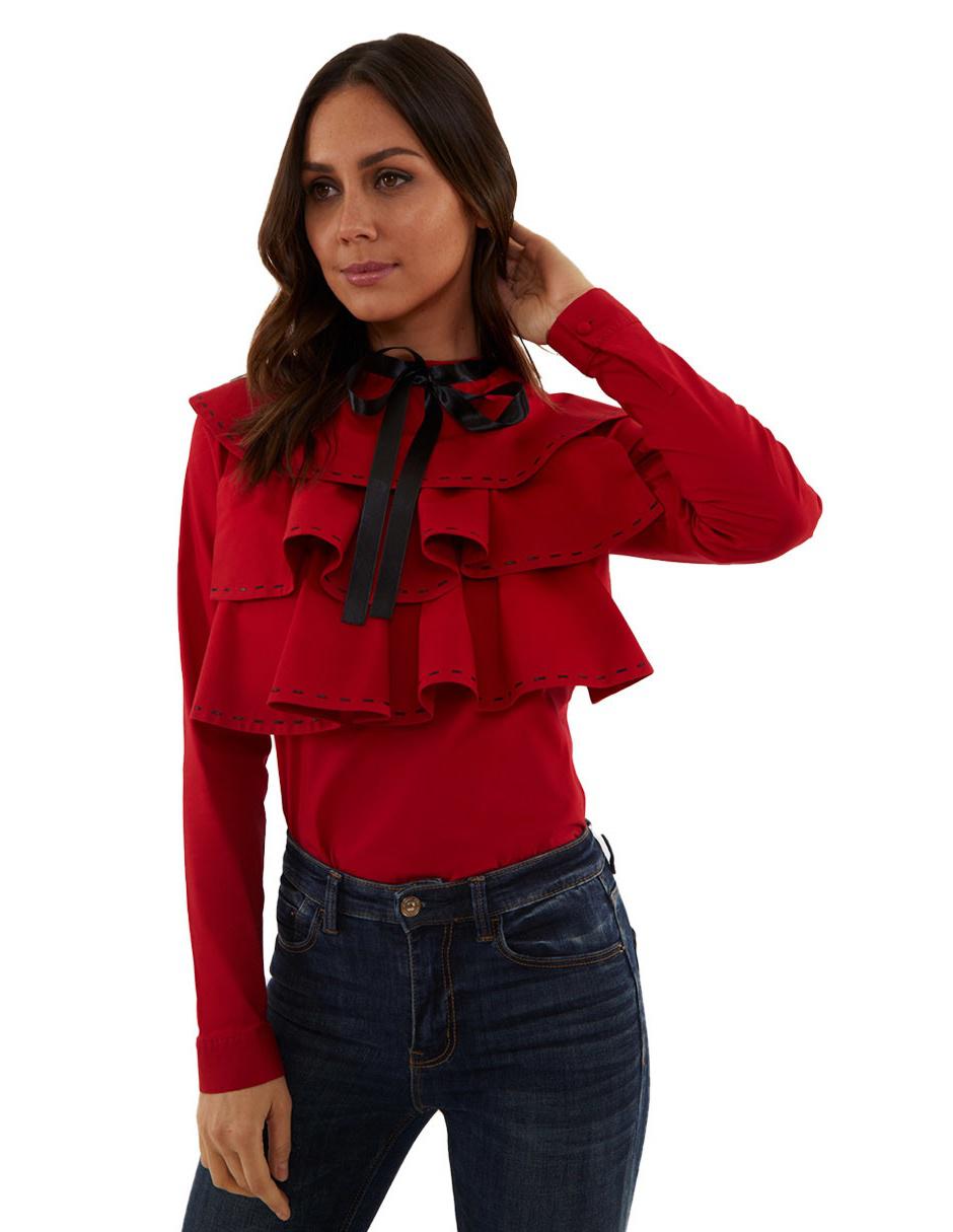 Blusa Beatriz Meade manga larga corte recto