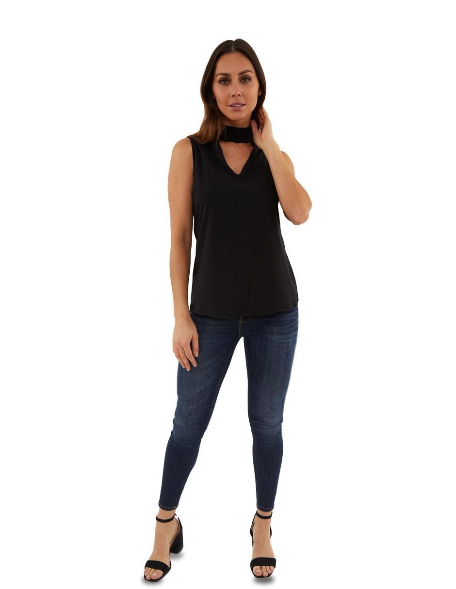 Blusa Beatriz Meade manga sin manga corte recto