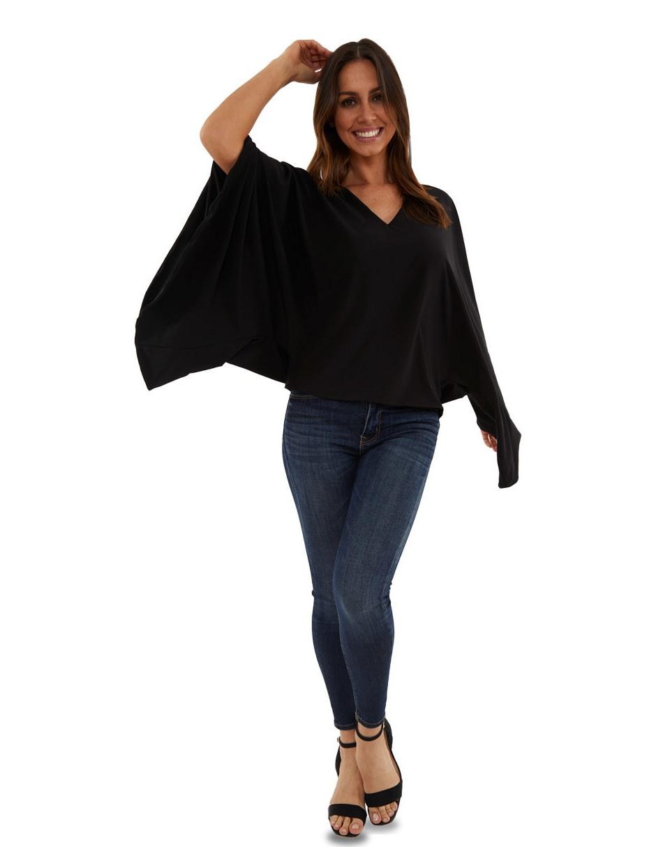 Blusa Beatriz Meade manga mariposa corte amplio
