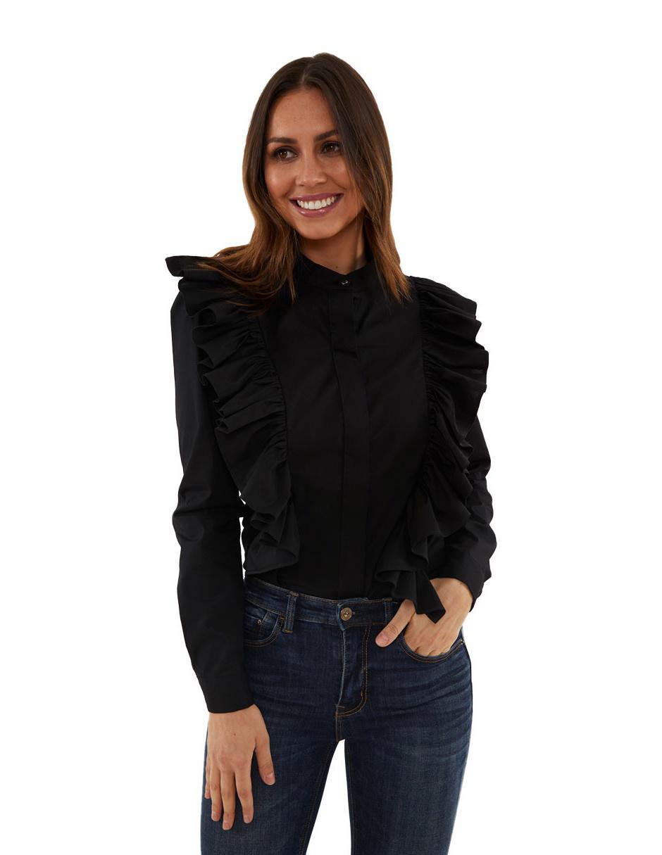 Blusa Beatriz Meade manga larga corte recto