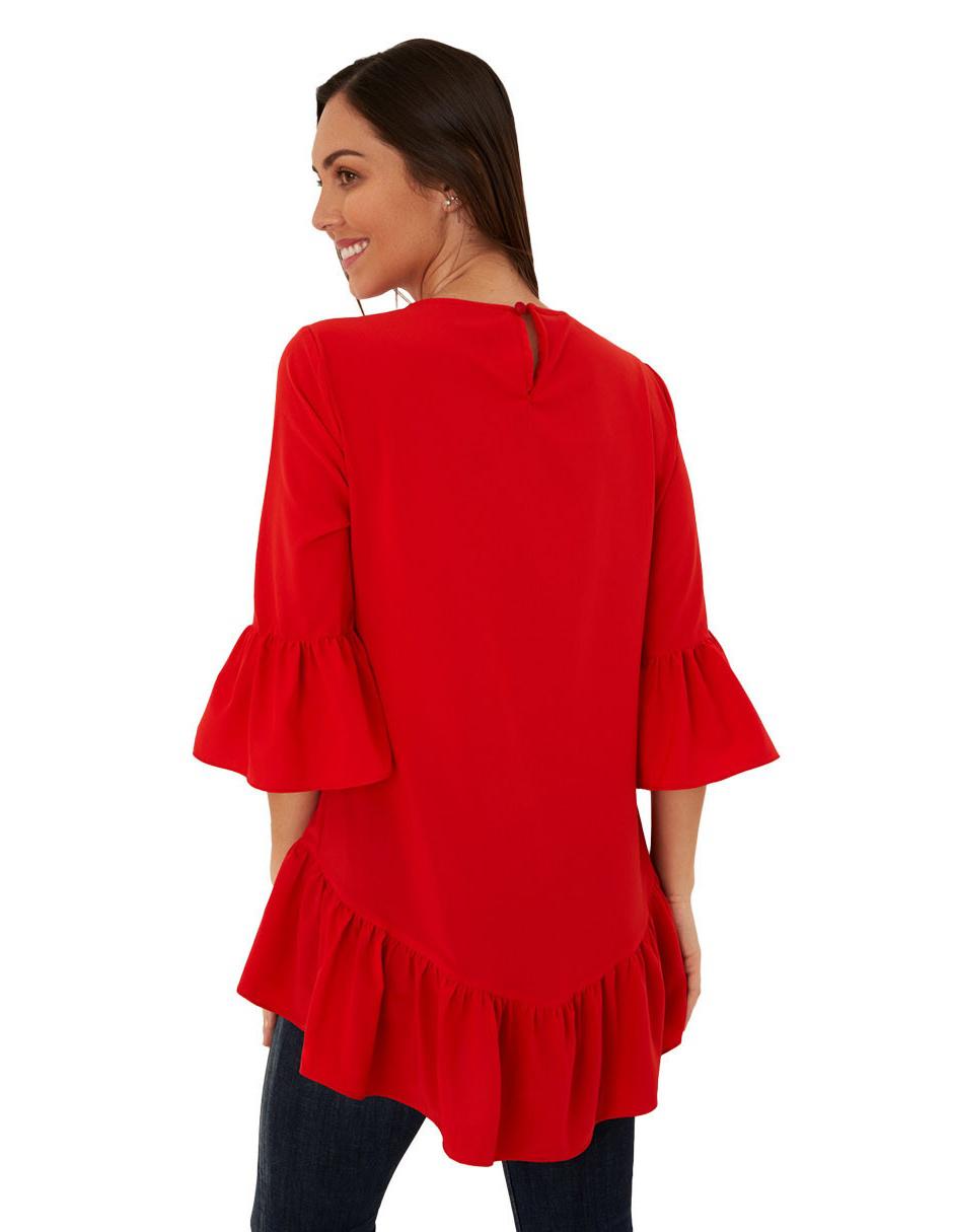 Blusa Beatriz Meade manga 3/4 corte semicircular