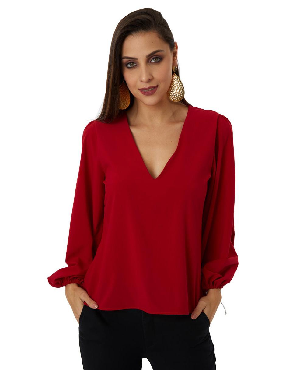 Blusa Beatriz Meade manga larga corte recto