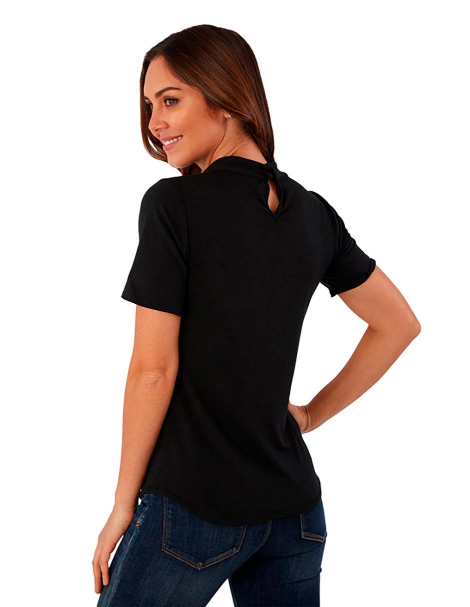 Blusa Beatriz Meade manga corta corte recto estampado texturizado