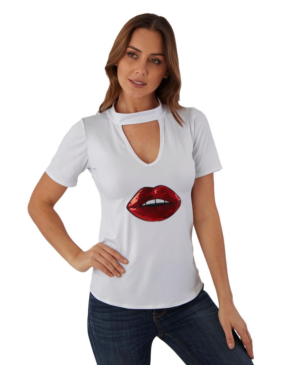Blusa manga corta para mujer