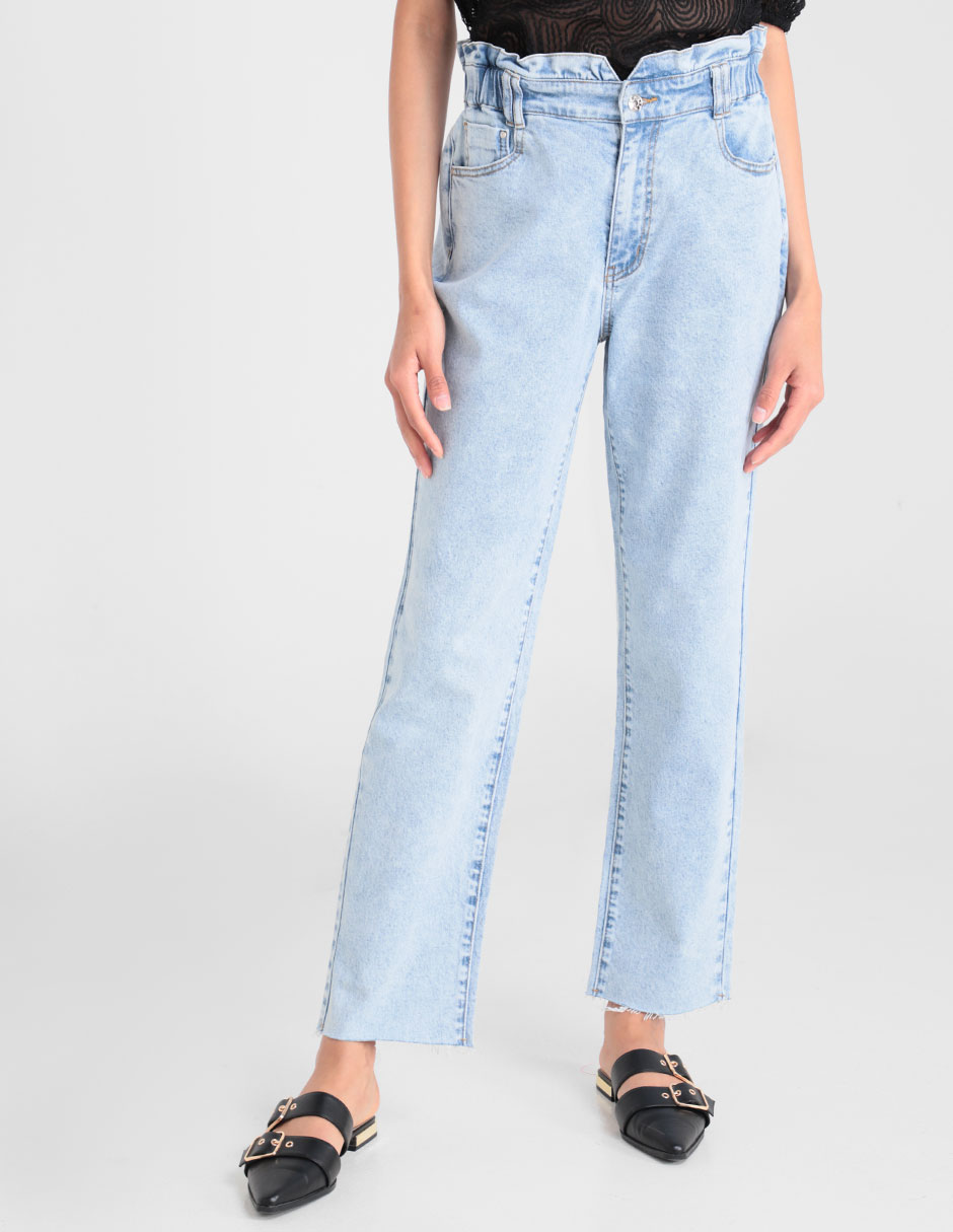 Jeans straight MAP lavado claro corte cintura alta para mujer en Liverpool