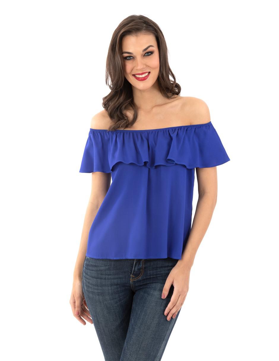 Blusa strapless sin manga para mujer