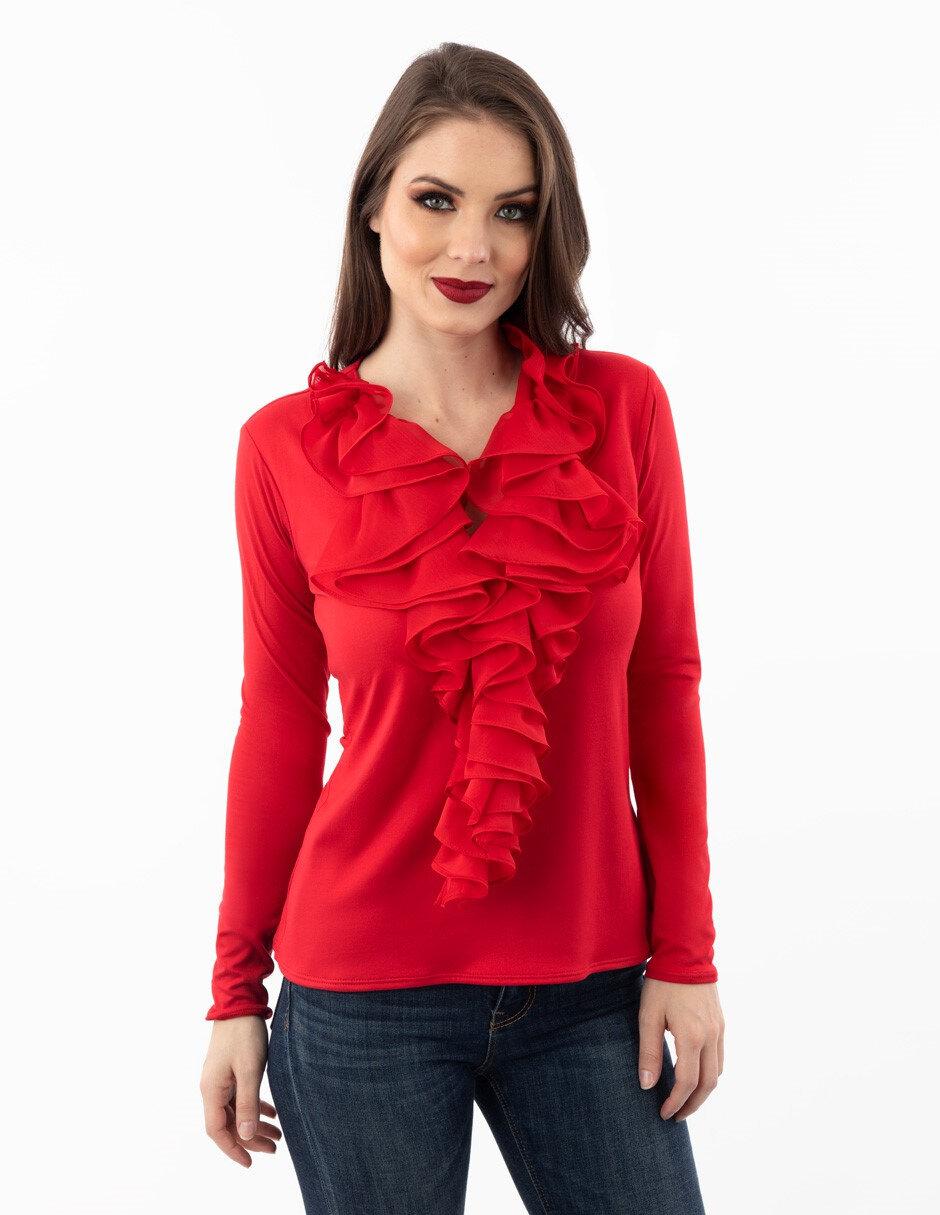 Blusa manga larga para mujer
