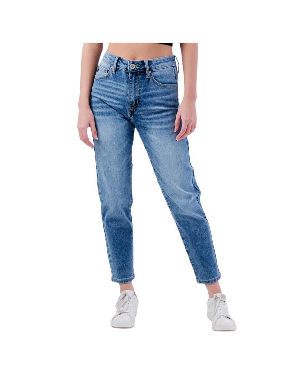 Jeans mom Balam deslavado corte cintura alta para mujer 
