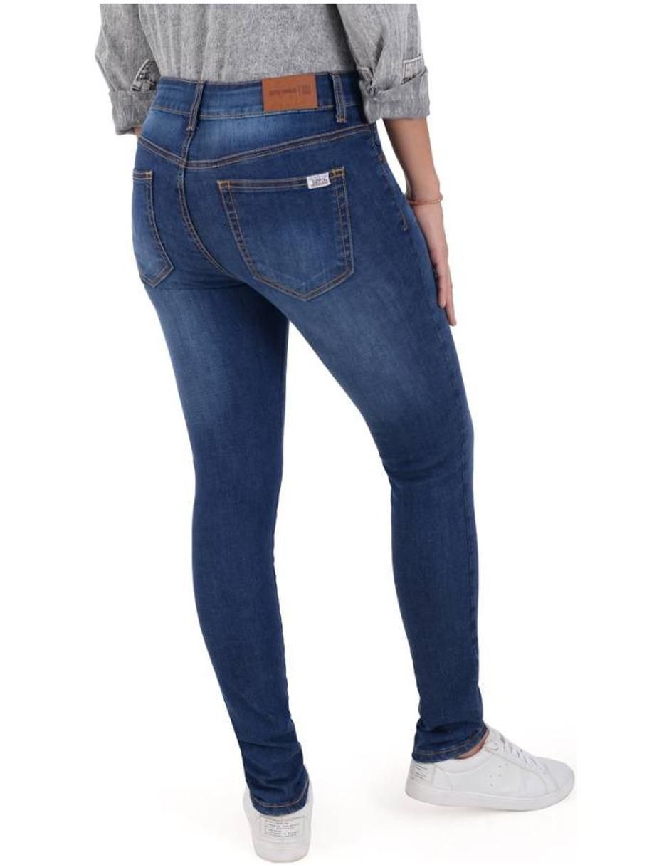 Jeans skinny Supply lavado medio corte cintura para mujer