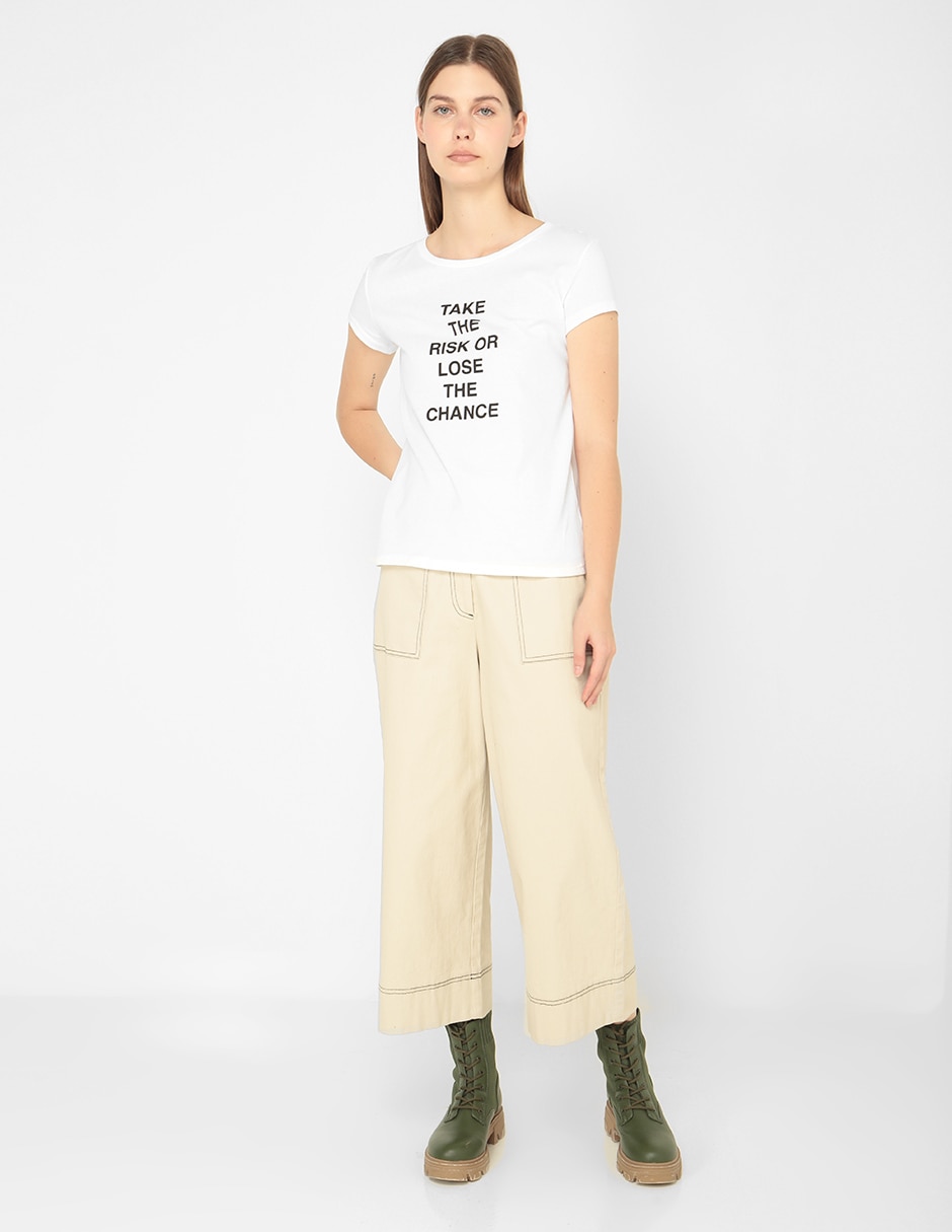 Playera manga corta cuello redondo para mujer 3