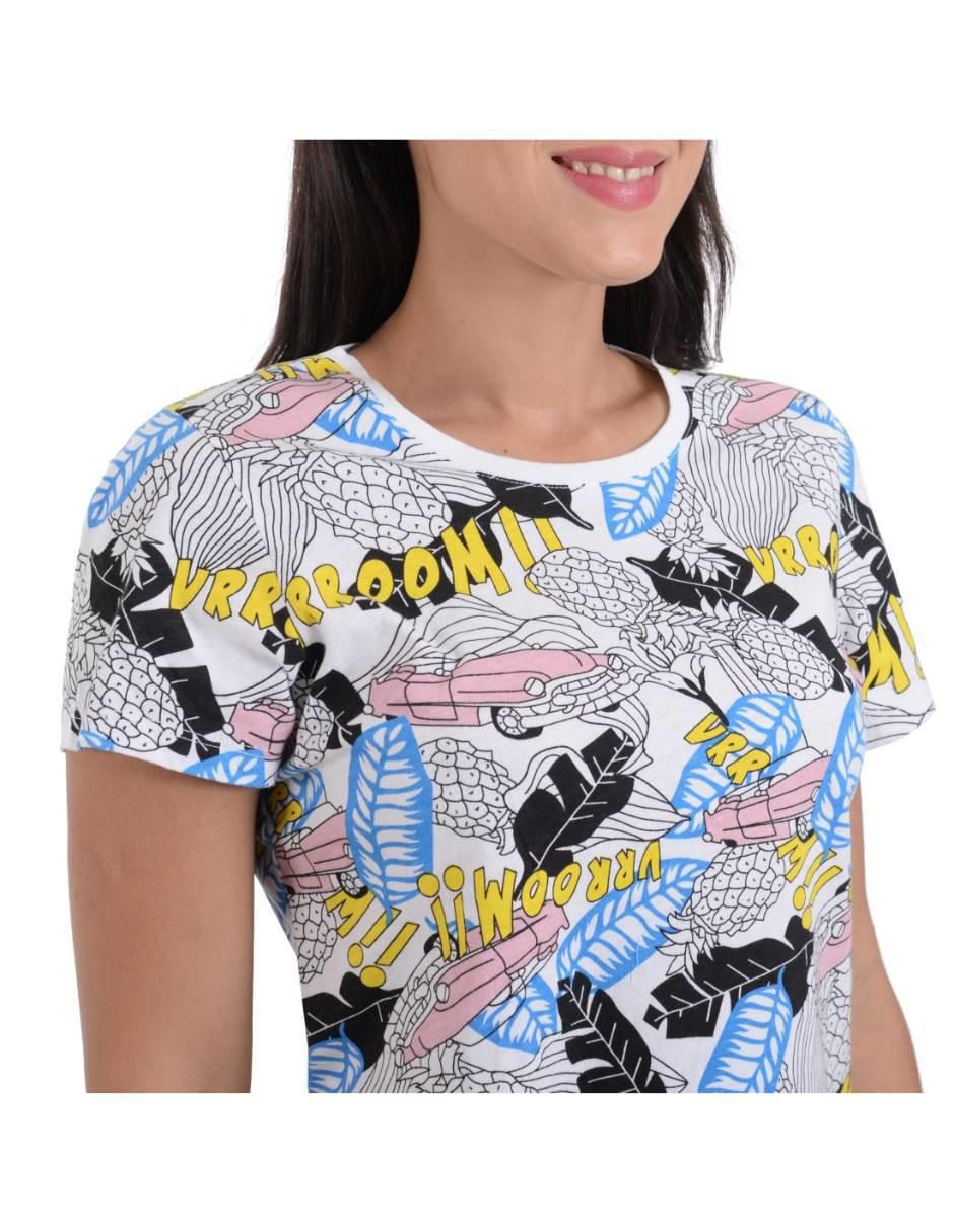 Playera manga corta cuello redondo para mujer 4