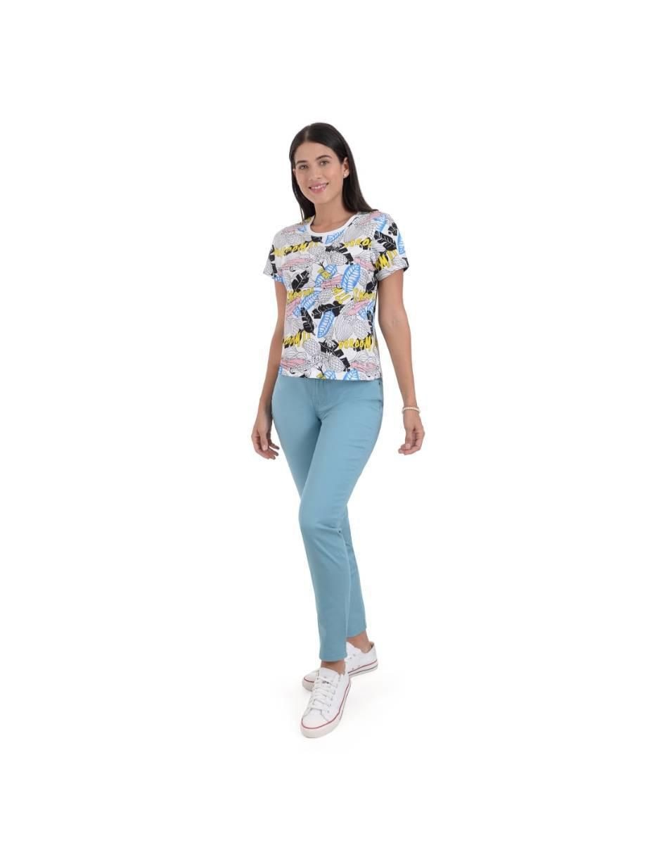 Playera manga corta cuello redondo para mujer 6