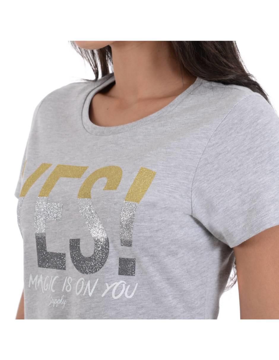 Playera manga corta cuello redondo para mujer 4