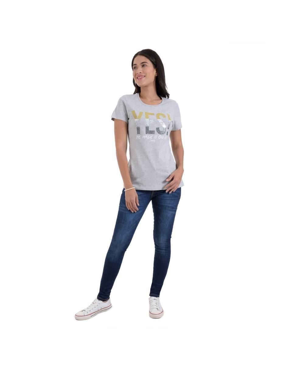 Playera manga corta cuello redondo para mujer 6